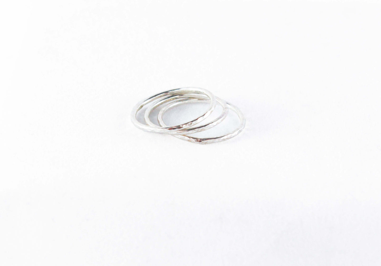 Textured Silver Stacking RingsAtlantic Rose